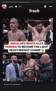 Jahmyr Gibbs reacts to Alex Pereira’s loss to Magomed Ankalaev
